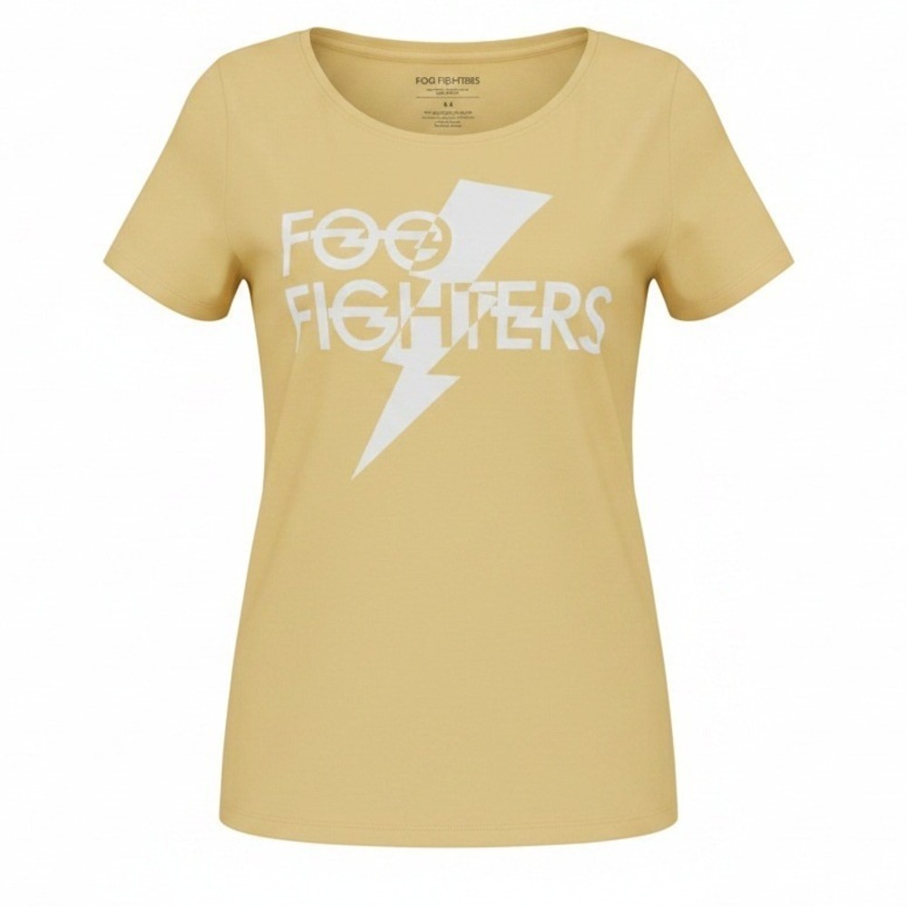 Foo Fighters Plus Size Yellow Short Sleeve Graphic Tee 0X